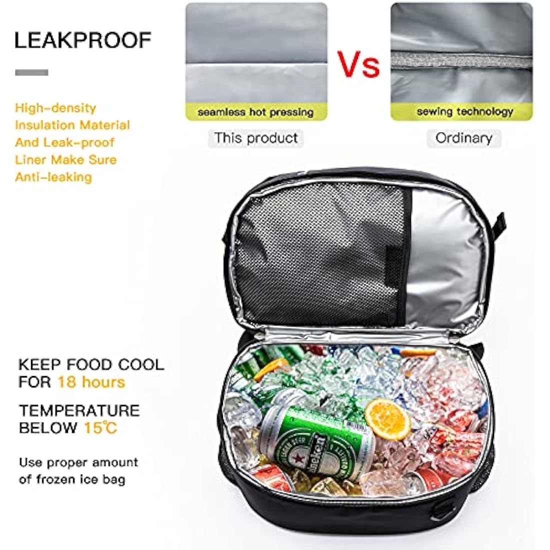 TUGUAN Insulated Cooler Backpack 28L Leakproof Cool Bag Rucksack Double Deck Bottom Thermal Compartment Picnic Backpack for Lunch, Beach, Camping