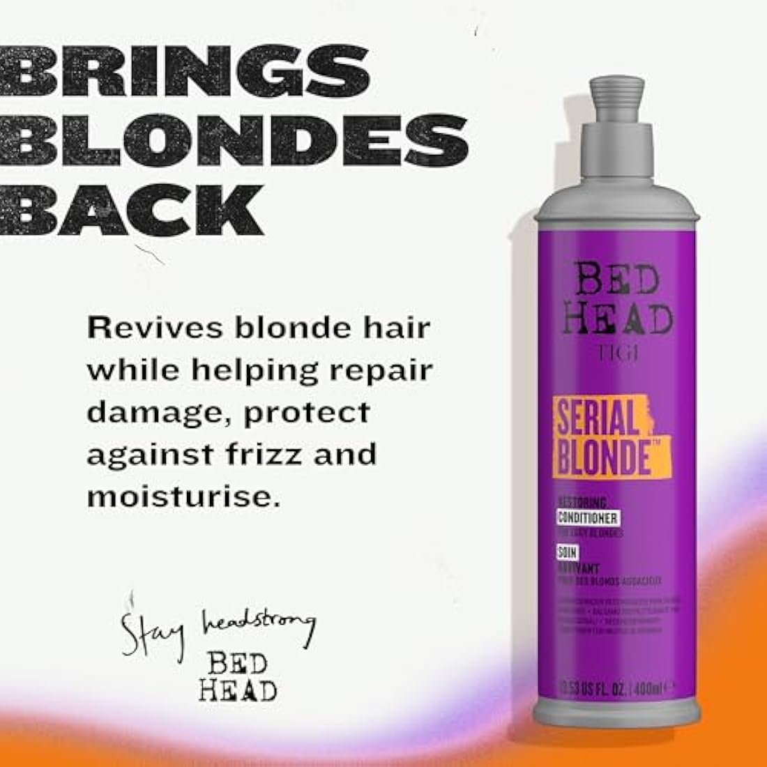Bed Head by TIGI - Serial Blonde Conditioner - Ideal for Natural and Coloured Blonde Hair - 600ml