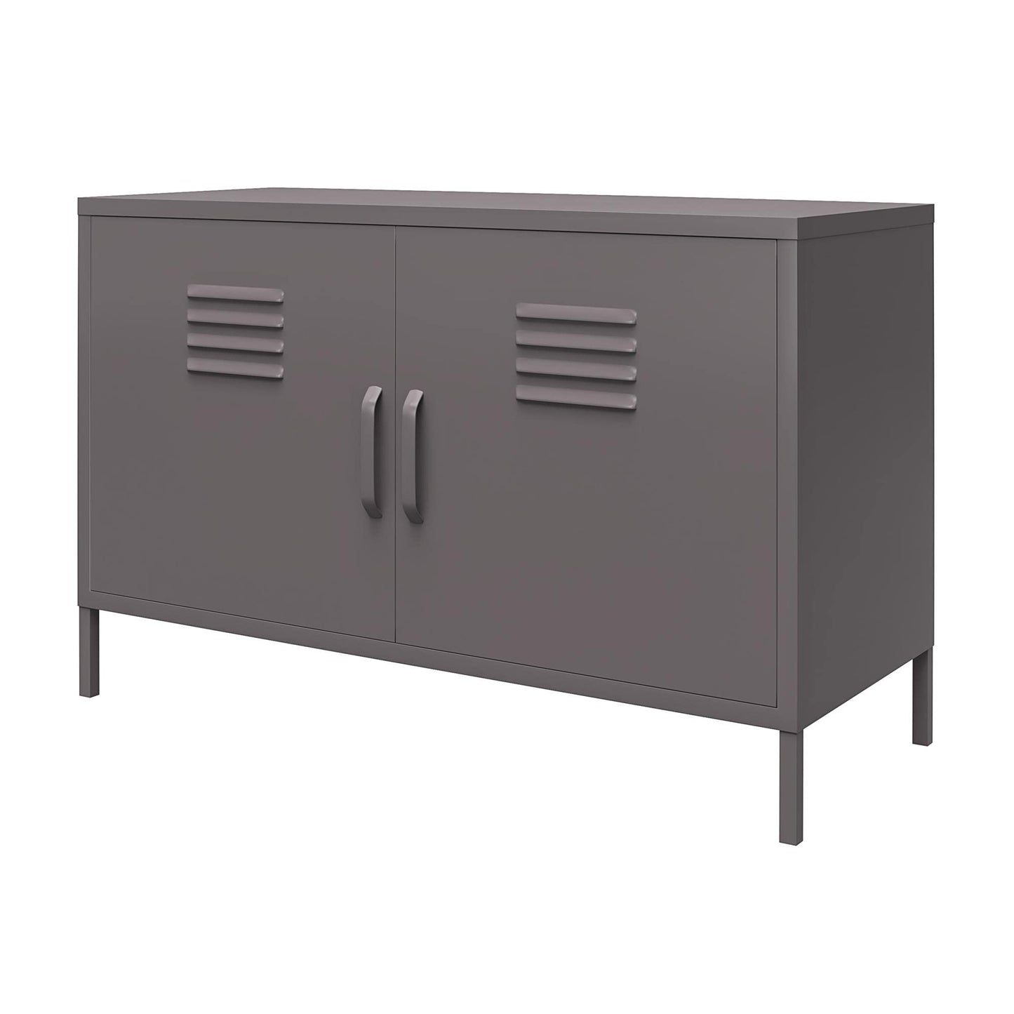 DHP Furniture Bradford 2 Door Metal Accent Cabinet Grey