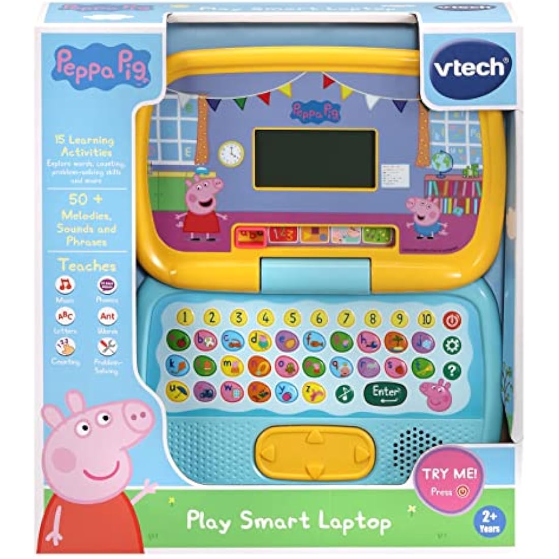 VTech Peppa Pig: Play Smart Laptop | Interactive Learning Laptop for Kids with Letters & Numbers | Suitable for Boys & Girls 2, 3, 4, 5 and 6 Years, English Version