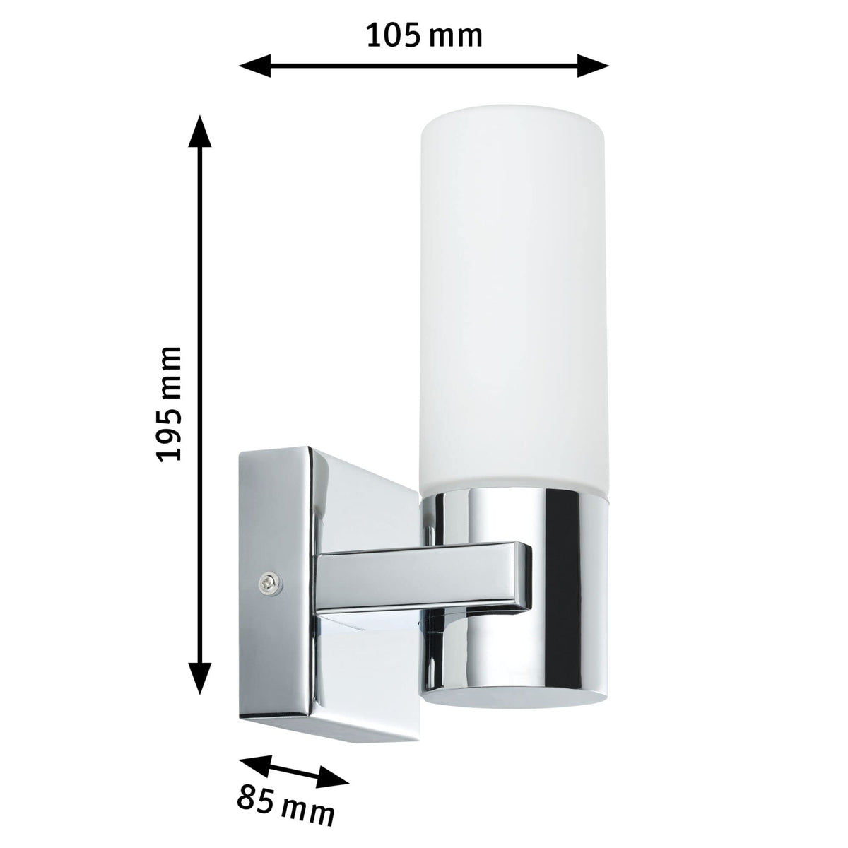 Paulmann 70354 Gemini Wall luminaire Wall Spotlight IP44 Without lamp E14 Base max. 2x20W Hallway Light 2-Pack Wall luminaire Chrome Satin Metal Glass