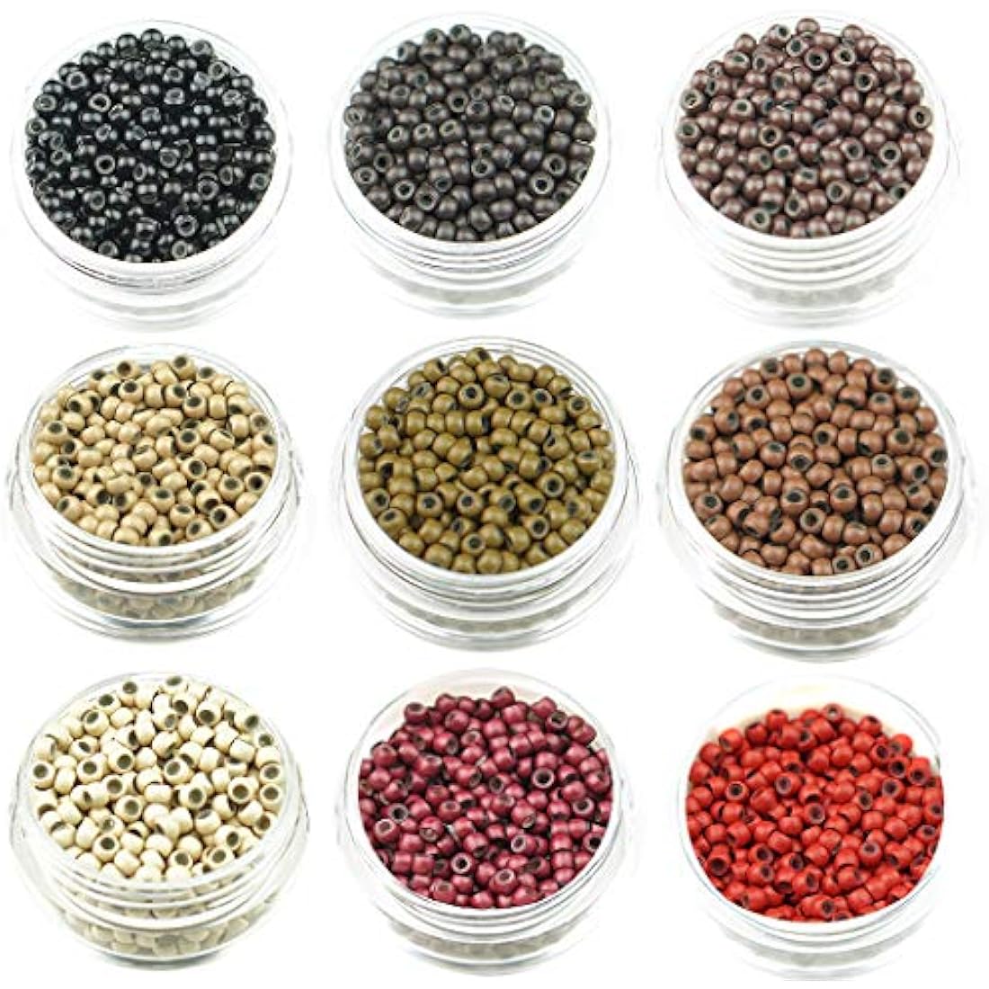 KOCONI 1000 Pcs Nano Rings 3mm Hair Extension Beads - Silicone Lined Micro Beads for Nano Rings #5 Brown