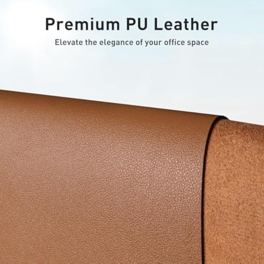 Leather Desk Protector, Mouse Pad, Non-Slip PU Leather Blotter, Waterproof Writing Pad for Office and Home (60cm x 35cm, Brown)