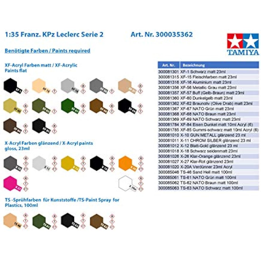 TAMIYA 35362-1:35 French KPz Leclerc Series 2, Model Building, Plastic Kit, Hobby, Crafts, Gluing, Model Kit, Model, Assembly, Unpainted