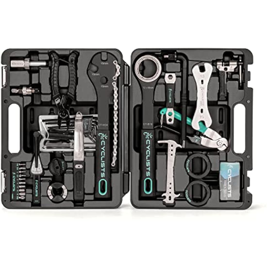 cyclists 27-Piece Bicycle Repair Kit, Portable Tool Box Tool Set, Tyre Chain Assembly, Repairs Bike Tool, with Carry Case