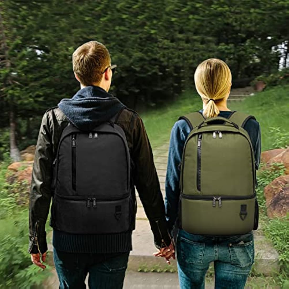 TUGUAN Insulated Cooler Backpack 28L Leakproof Cool Bag Rucksack Double Deck Bottom Thermal Compartment Picnic Backpack for Lunch, Beach, Camping