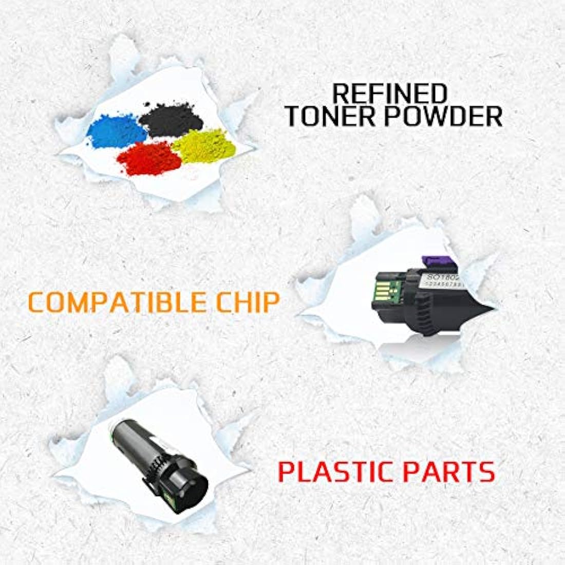 Compatible Toner Cartridges 4 Colors 6510 6515【Extra High Yield】5500 Pages BK 4300 Pages C M Y for Xerox Phaser 6510n 6510dn 6510dni 6510dnm WorkCentre 6515n 6515dn 6515dni 6515dnm Printer GREENPRNT