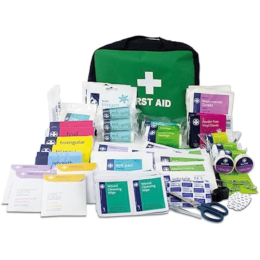 Lewis-Plast First Aid Kit Bag - 309 Piece Survival Kits - Safety Essentials for Travel Car Home Camping Work Hiking,Green