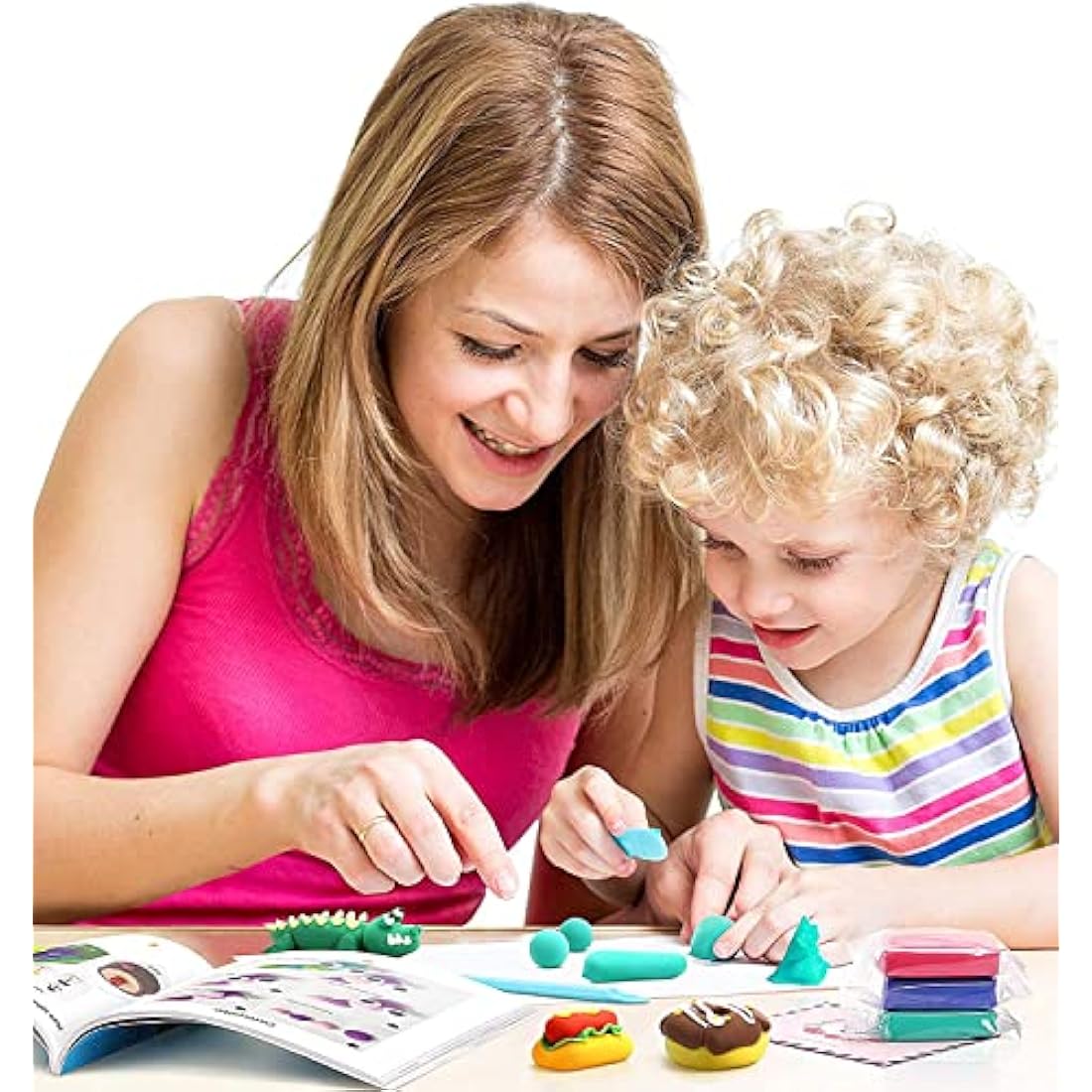 SAGO BROTHERS Air Dry Clay, 24 Colors Modelling Clay with 3 Tools & Project Booklet, Ultra Soft Light, DIY Creative Gifts, Arts and Crafts Kits for Kids Boys Girls Toys
