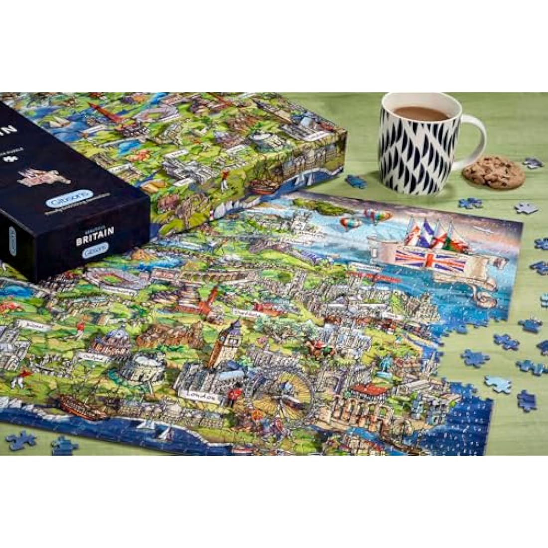 London Landmarks | 1000 Piece Jigsaw Puzzle | London Map Puzzle | Sustainable Puzzle for Adults | Premium 100% Recycled Board | Great Gift for Adults | Gibsons Games