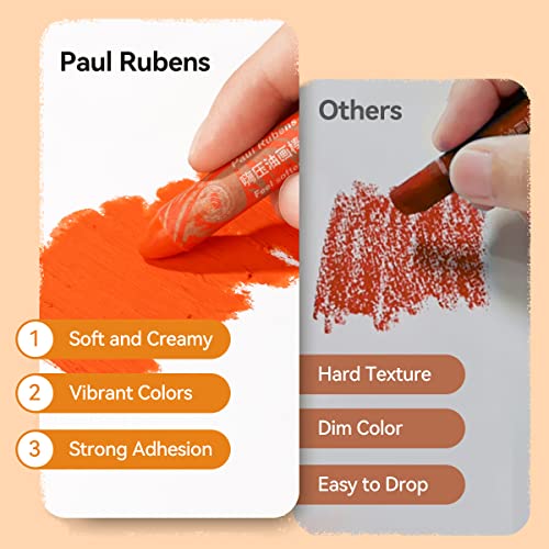 Paul Rubens Oil Pastels, 60 Colors Artist Soft Oil Pastels Vibrant and Creamy, Art Supplies for Artists, Beginners, Students, Art Painting Drawing