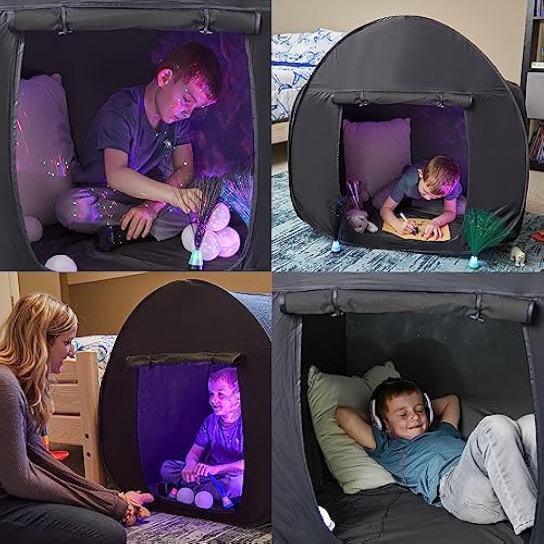 Sensory Tent | Calm Down Tent For Children To Play And Relax | Sensory Corner | Helps With Autism, SPD, Anxiety & Improve Focus | Black Out Sensory Tents For Autistic Children (90 Cm)
