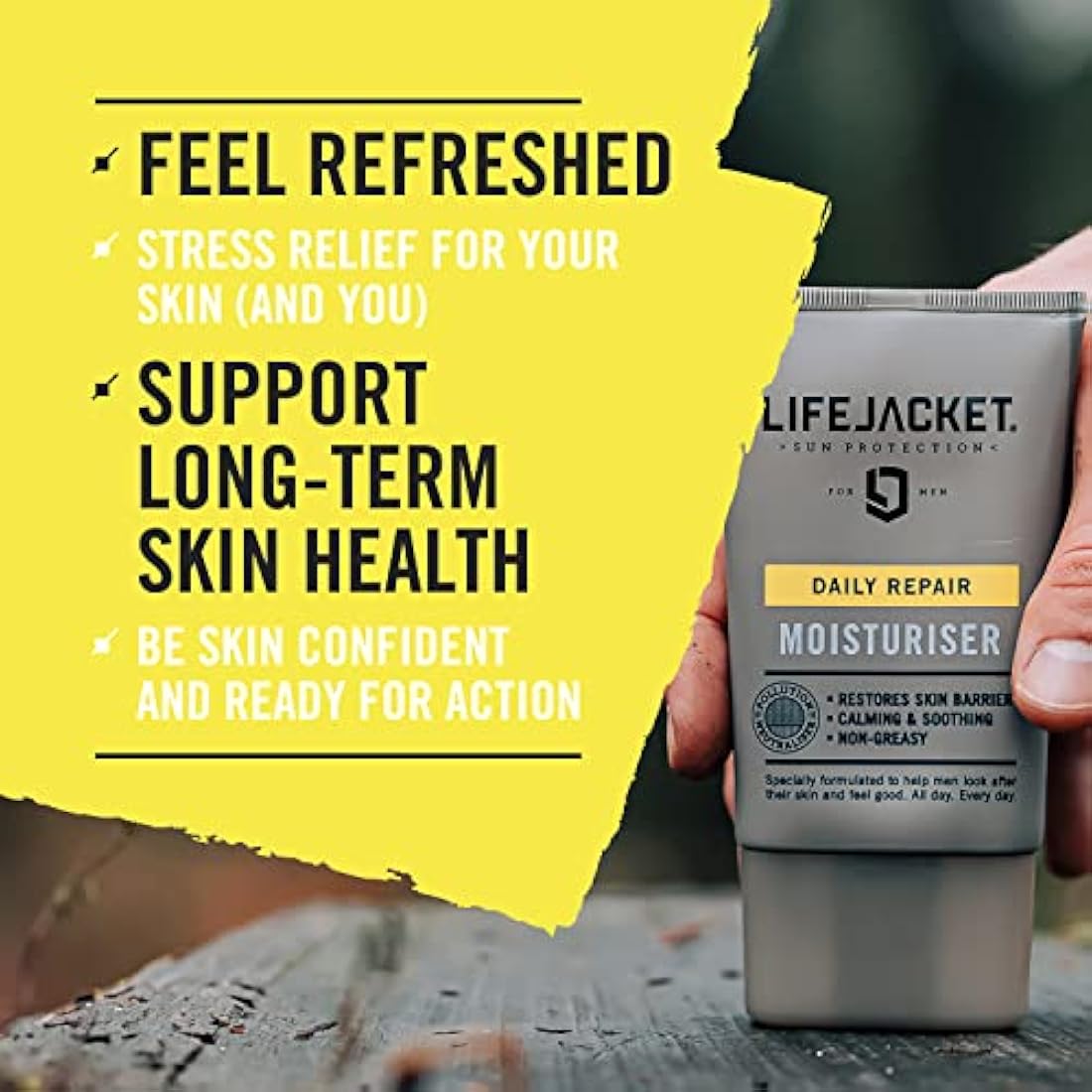 LifeJacket Daily Protection Set - SPF30 Moisturiser, Repair Hydration Face Cream, Body Wash Shower Bar & Face Cleansing Bar. Anti Ageing Skincare Gift Set Clinically Approved for Sensitive Skin