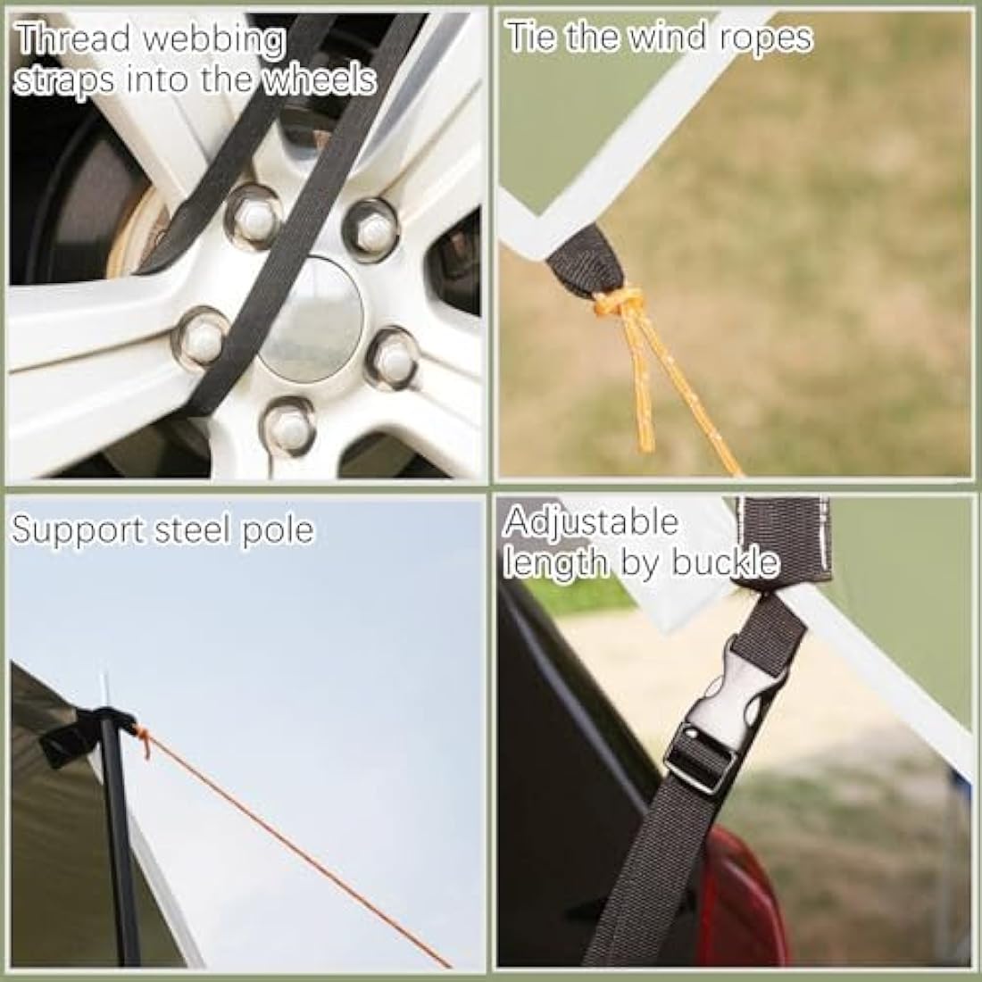 Outdoor Camping Car Tailgate Canopy Shade Tent car gazebo tent Large Car Rear Tent SUV Awning for Sun Shelter