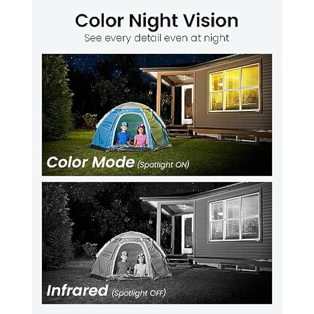 DEKCO 2K Security Camera Outdoor with Motion Tracking, Pan-Tilt 360° View, CCTV Camera, Sound-Lights Alarm, Home WiFi Camera, Color Night Vision (1-Pack)