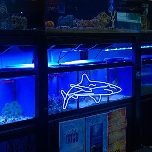 Ineonlife Shark Led Neon Sign for Bedroom Blue Neon Signs Wall Decorative 17''x9'' Acrylic USB Powered Unique Night Light For Boys Gifts Living Room Shop Hotel Bar Party Supplies