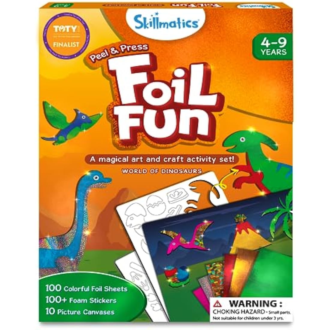 Skillmatics Foil Fun - Dinosaurs, No Mess Art for Kids, Craft Kits & Supplies, DIY Creative Activity, Travel Toys, Gifts for Boys & Girls Ages 4, 5, 6, 7, 8, 9