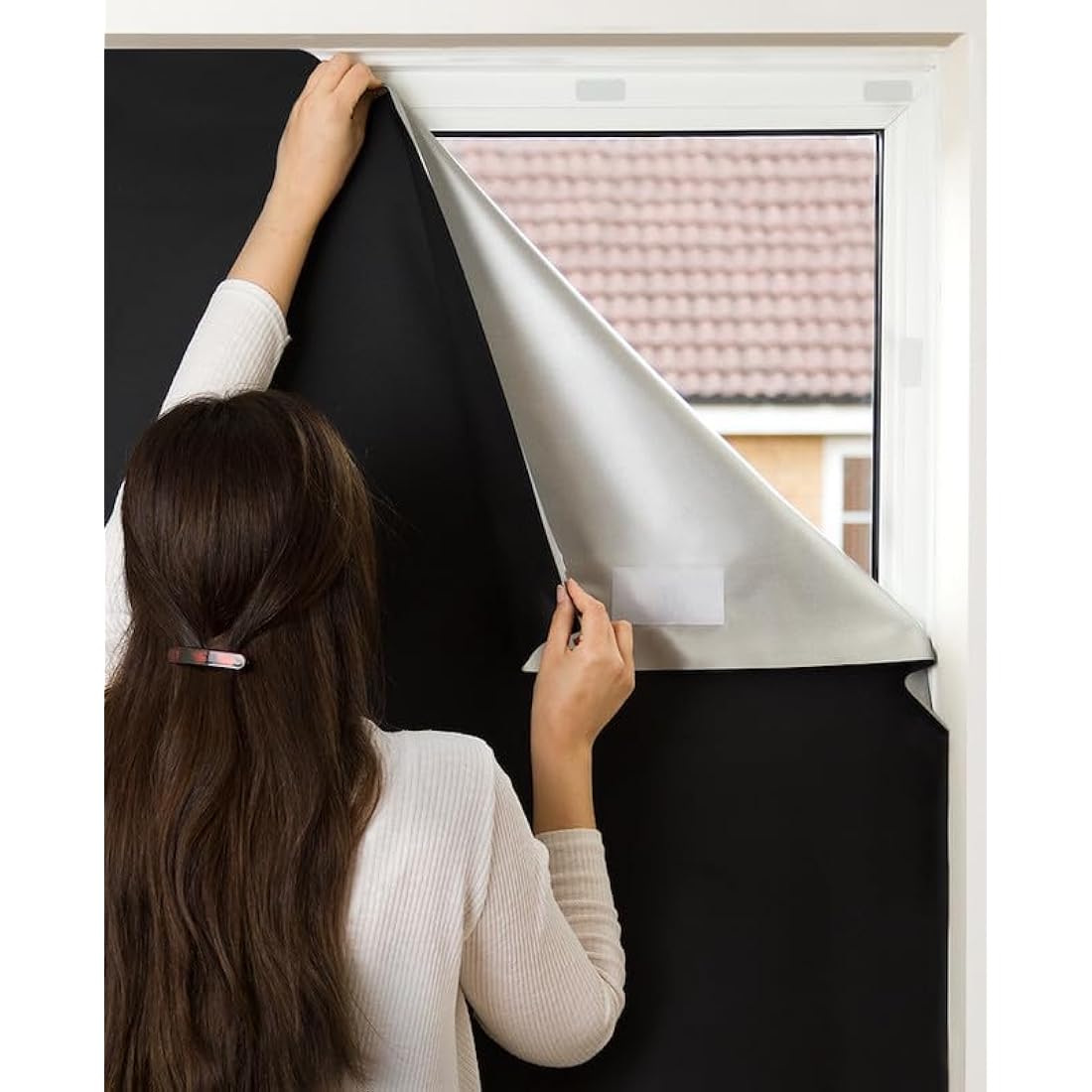 Easynight Blackout Blind, 100% Light Blocking Fabric, XL, Fit Any Size/Shape Up To 230x145cm, Made to Measure Service Available, No Drill, Easy Use Temporary Permanent Anywhere