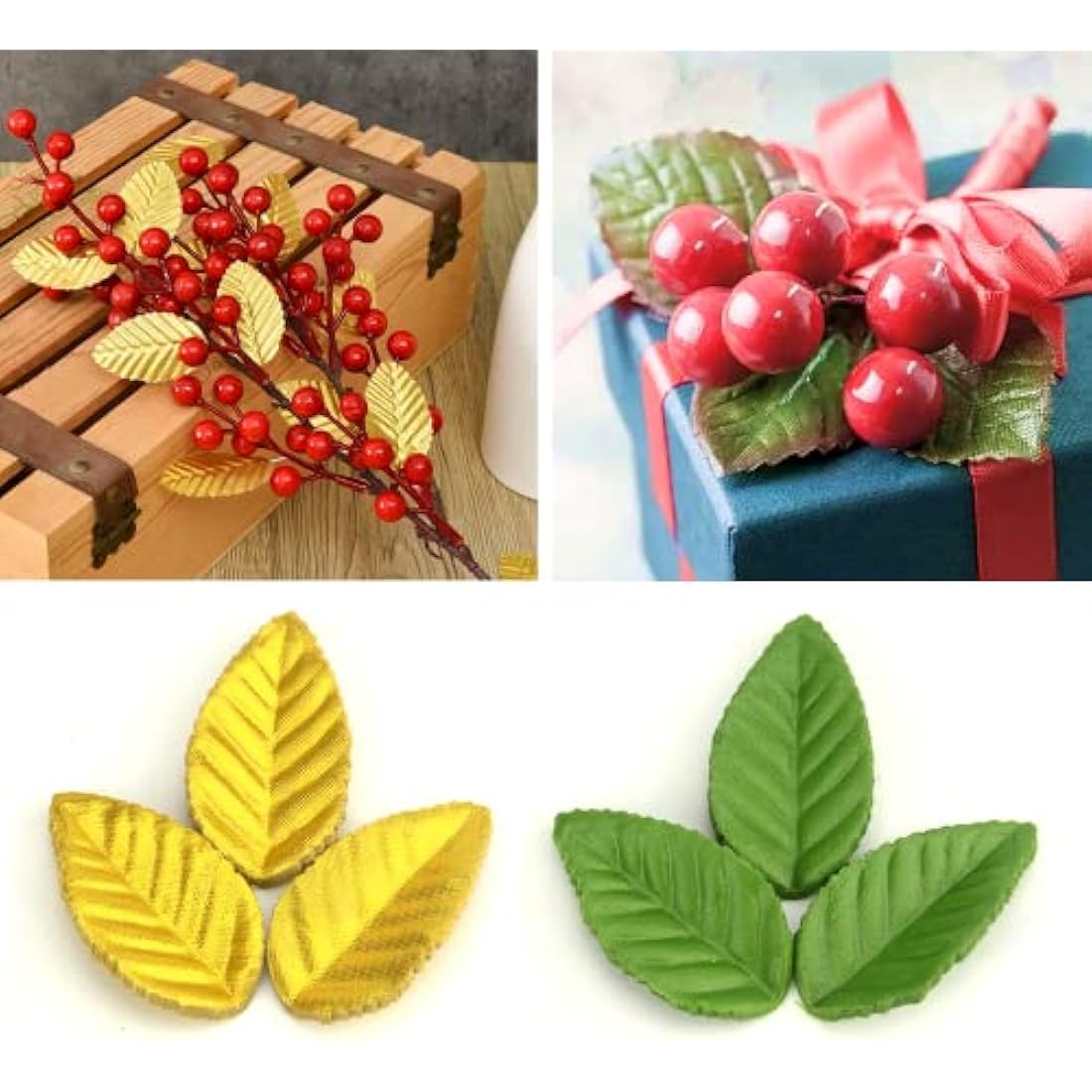 Raiflager 100 PCS Artificial Silk Leaves Green Artificial Floral Leaves Artificial Leaves for Crafts Scrapbooking Floral Arrangements Wedding Garland Party Decorations (Green)