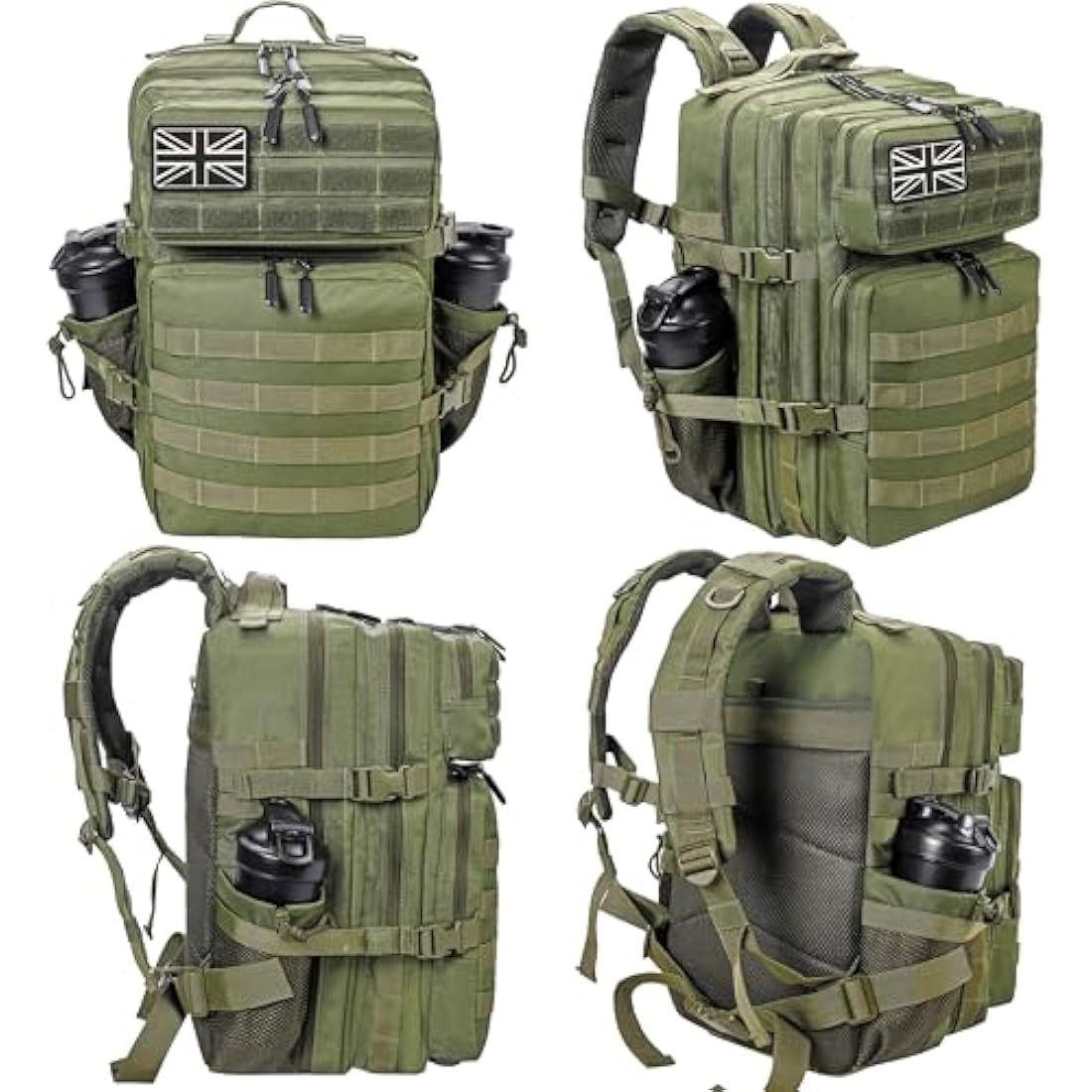 LHI Military Tactical Backpack for Men and Women 45L Large waterproof Rucksack for School, Hiking, Trekking, Hunting