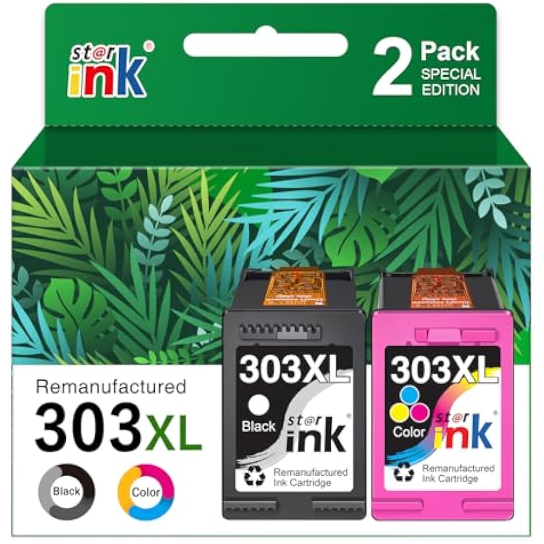 starink 303XL Ink Cartridges Remanufactured for HP 303 303 XL Ink Cartridges Black and Colour Compatible With HP ENVY Photo 6220 6230 6232 6234 7120 7130 7132 7134 7820 7830 7832 TANGO TANGO X