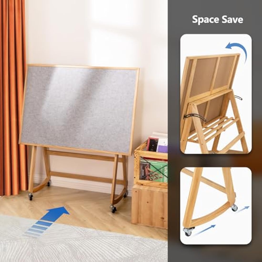 LAVIEVERT 1500 Piece Jigsaw Puzzle Table with Legs & Cover, Adjustable Wooden Puzzle Board Easel with Storage Shelf, Portable Tilting Puzzle Table with 4 Rolling Wheels for Adults