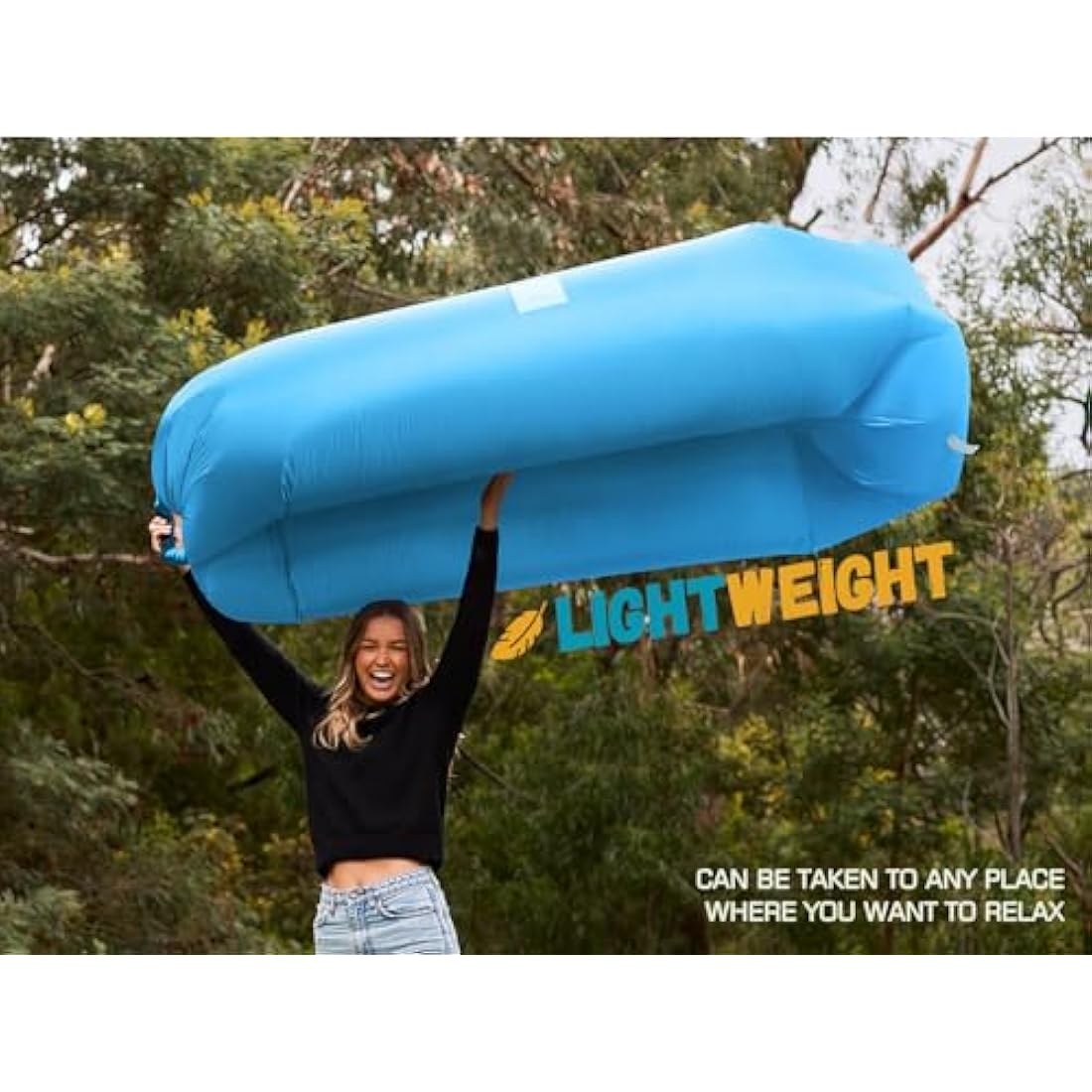 Wekapo Inflatable Lounger Air Sofa Hammock-Portable,Water Proof& Anti-Air Leaking Design-Ideal Couch for Backyard Lakeside Beach Traveling Camping Picnics & Music Festivals