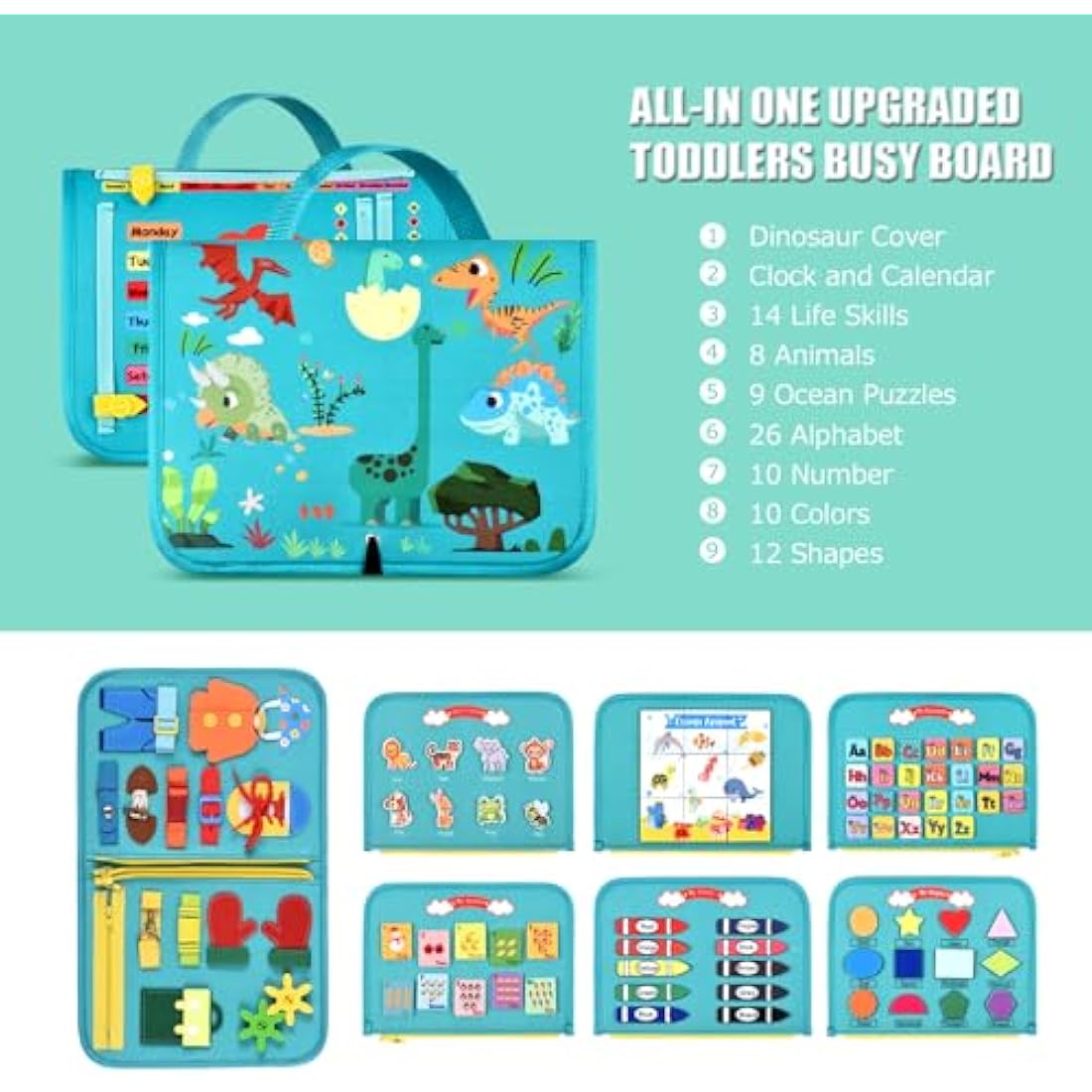 Busy Board Montessori Toys For 3 4 5 6 7 8 Year Old Girls Boys Sensory Toys For Toddlers Preschool Educational Learning Toys Activity Board For Fine Motor Skills Kids Gifts Airplane Car Toys