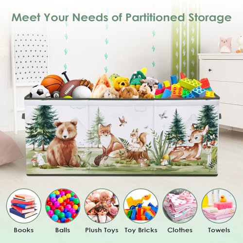 Decalsweet Extra Large Kids Toy Storage Box with Lid,Foldable Oxford Toy Storage Organizer Box for Boys Girls-963240cm-Lightweight Toy Chest with