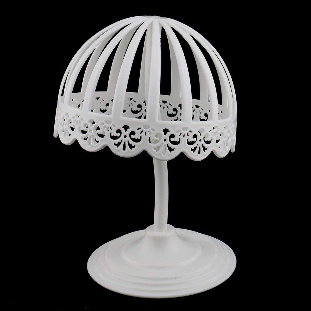 zalati Wig Stand Wig Head 2pcs for Baby Hat Display Holder Rack For Home Shop Salon - White Platics 45cm/ 17.7inch
