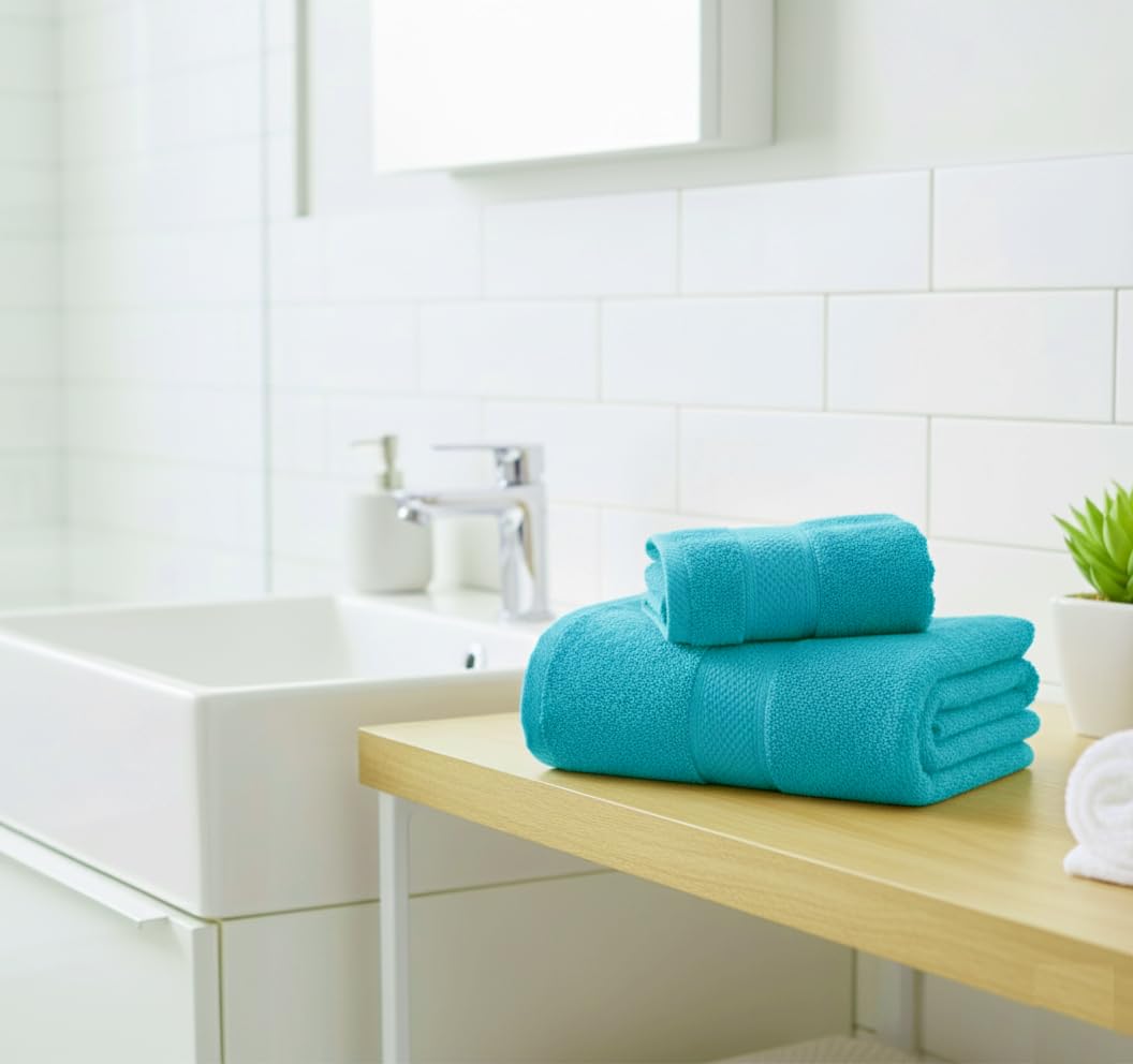 UK furniture Premium Jumbo Bath Sheets (90 x 150 cm-2 Pack) 100% Egyptian Cotton Super Absorbent Extra Large Bath Sheet Quick Dry Hotel Quality