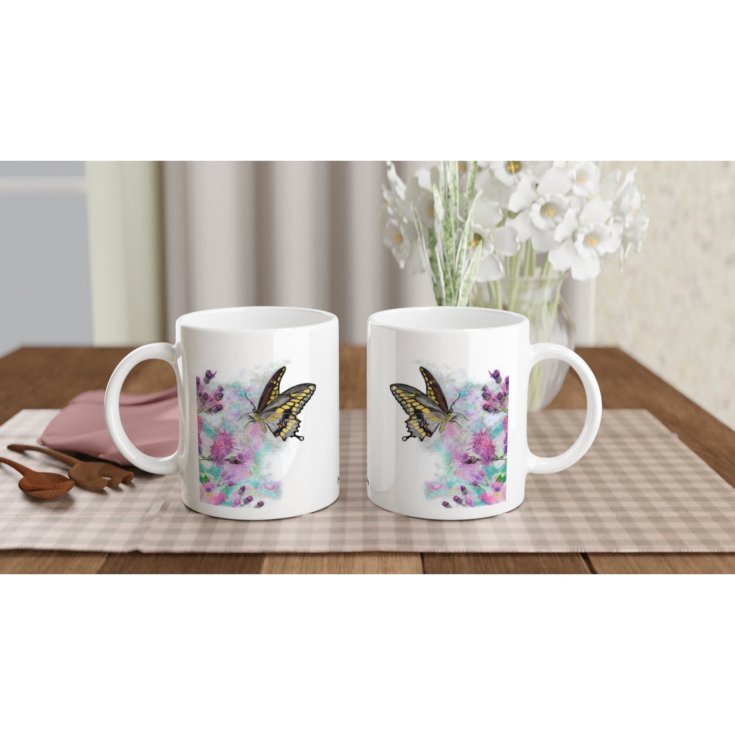 Yellow Butterfly Coffee Mug