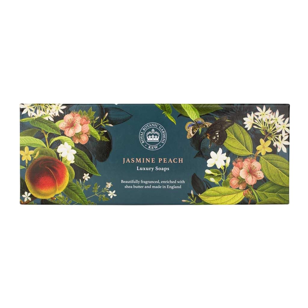 The English Soap Company Jasmine & Peach Kew Gardens Collection Triple Soap Gift Box (3 x 100g)