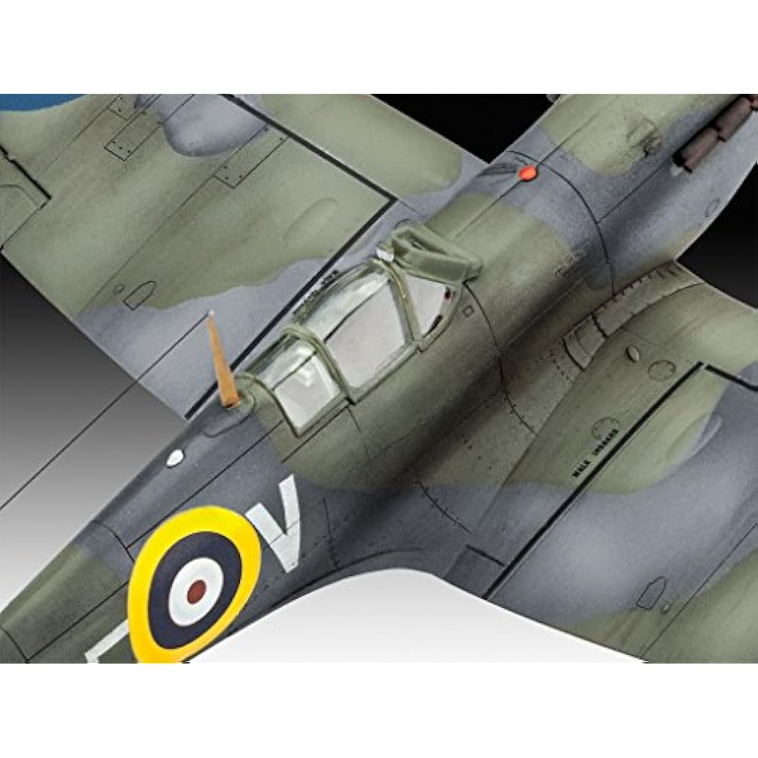 Revell Model Set 63953 Spitfire Mk.IIa 1:72 Scale Unbuilt/Unpainted Plastic Model Kit with Contacta Professional Glue, Paintbrush & Selected Aqua Color Paints