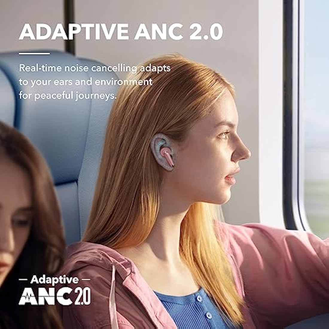 soundcore by Anker Liberty 4 NC Wireless Noise Cancelling Earbuds, 98.5% Noise Reduction, Adaptive Noise Cancelling to Ears and Environment, Hi-Res Sound, 50H Battery, Wireless Charging (pink)