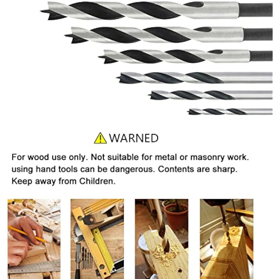 NORTOOLS Brad Point Wood Drill Bit Set 25 PCS HCS Wooden Drills for Woodworking DIY Lover Carpenter