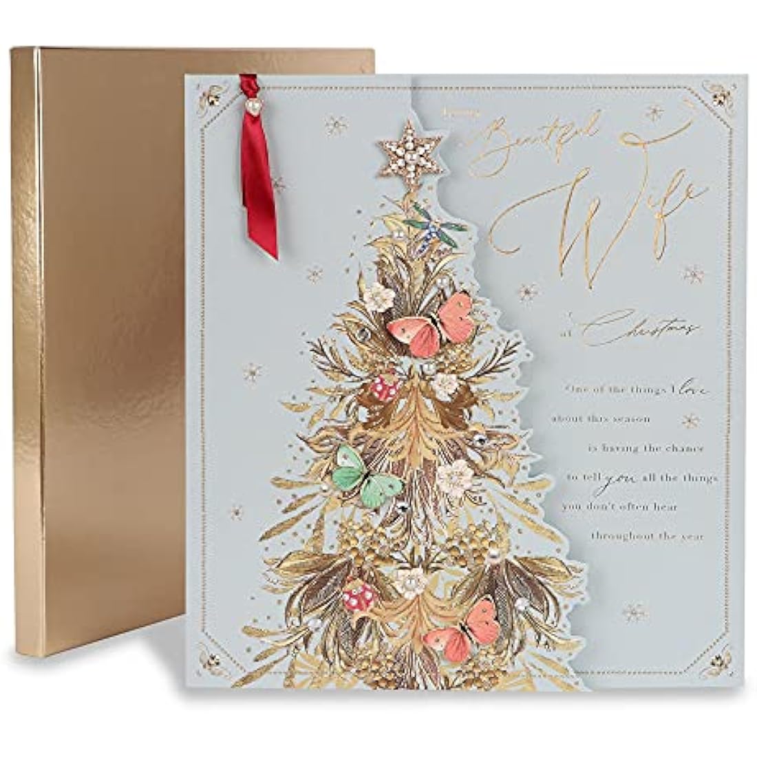 Clintons: Luxury Xmas Card for Wife, Multi-Colour, 351 x 317 x 15 mm, 1182000