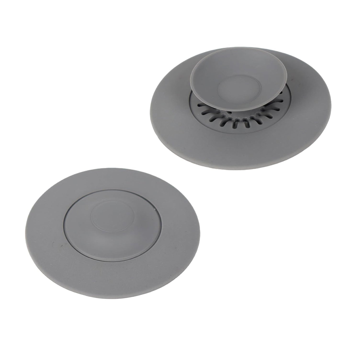 ShanBye Universal Silicone Drain Plug,2 PCS Silicone Drain Plugs Hair Catcher Cover Practical Strainer Bathtub Hair Stopper with Press and Hair