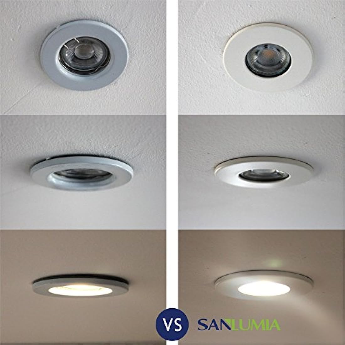 sanlumia 10 X LED Fire Rated Downlight Can GU10 Recessed Ceiling Twist & Lock Interchangeable Downlight IP20 Chrome