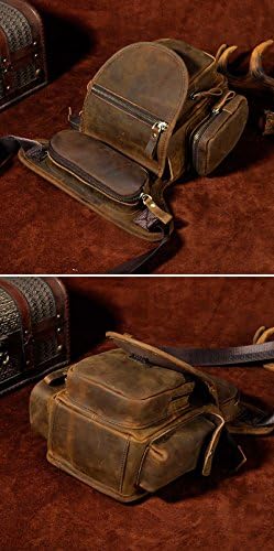 Le'aokuu Mens Genuine Leather Motorcycle Cycling Hip Bum Fanny Belt Waist Pack Drop Leg Thigh Messenger Bag 3109