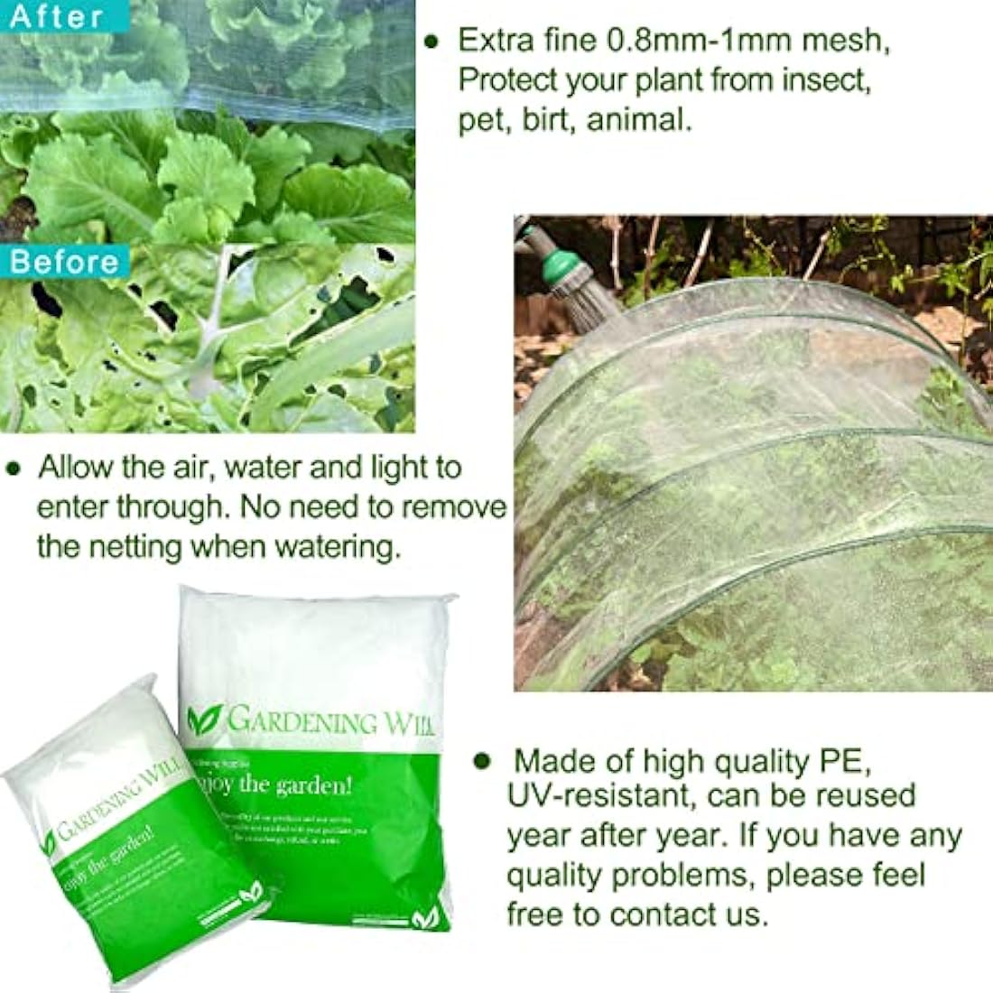 6M x 7.6M Mosquito Bug Insect Bird Fine Mesh Net Barrier Hunting Blind Garden Screen Netting for Protect Your Plant Fruits Flower