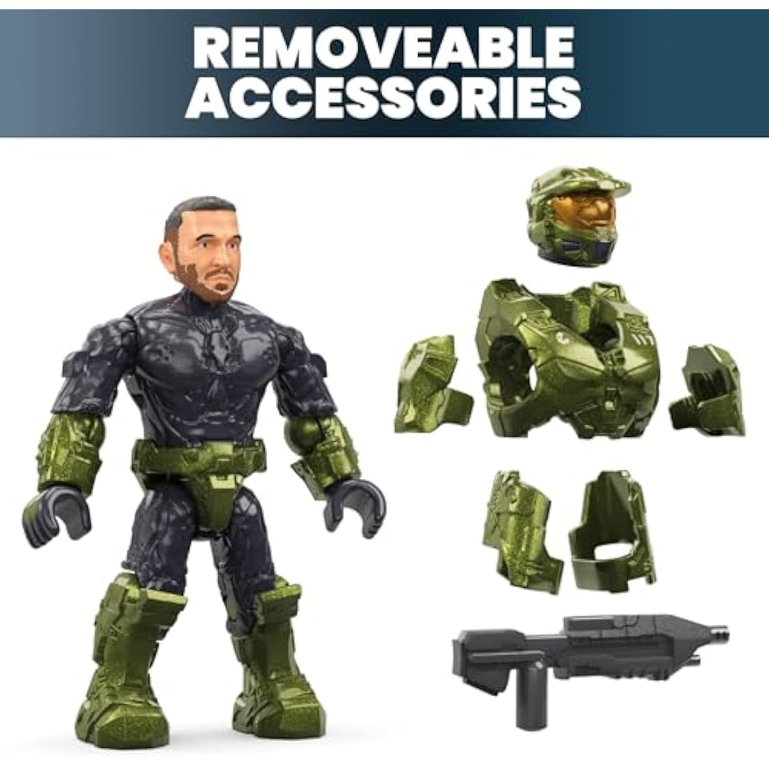 MEGA Halo The Series Vehicle Building Toys Set, FLEETCOM Warthog ATV with 469 Pieces, 5 Micro Action Figures, Poseable Articulation, Kids and Fans, HNC57