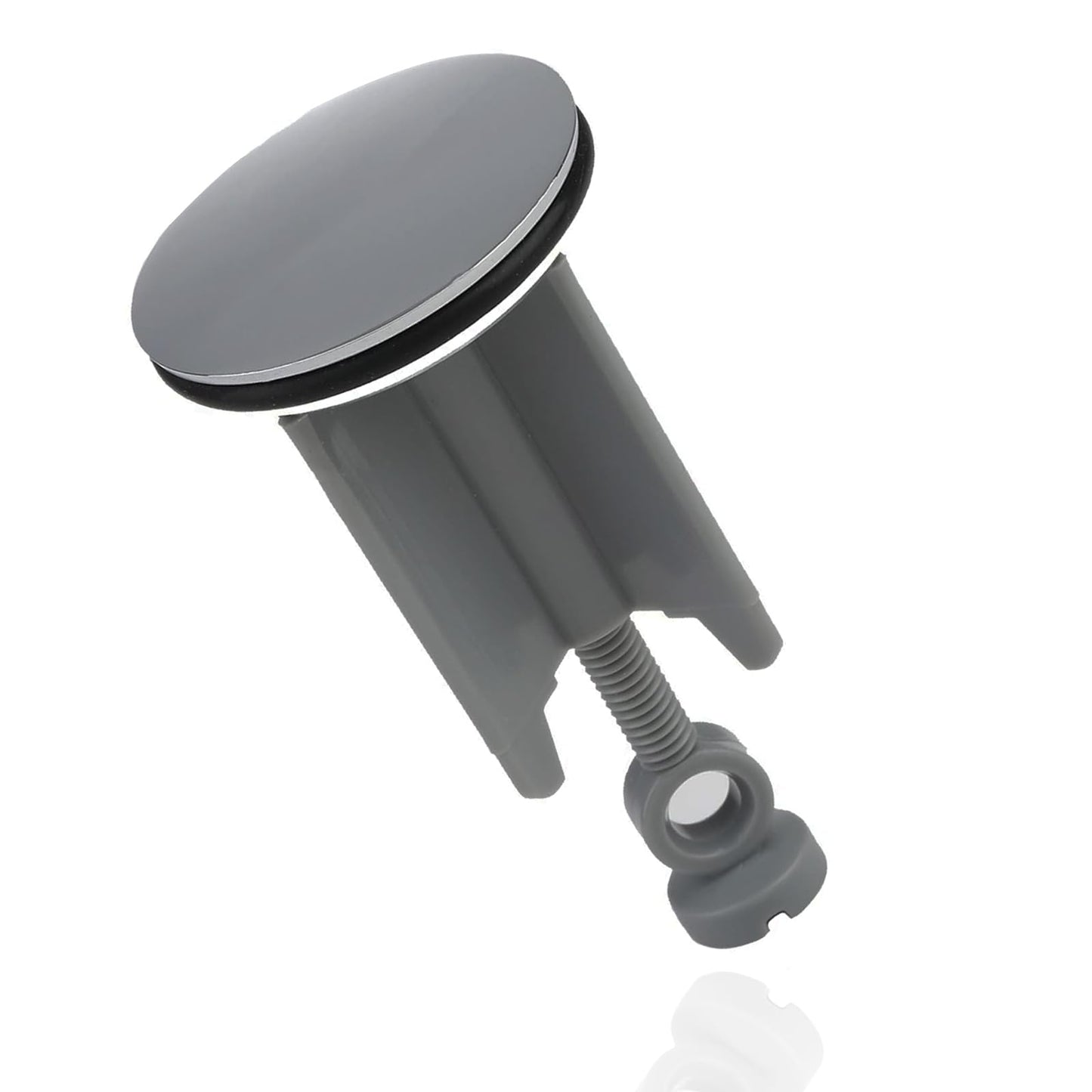 40mm Pop Up Sink Plug Replacement–Grey, Lever Arm Rod Operated Sink Plug, Chonphan Basin Waste Drain Plug, Adjustable, Chrome Brass