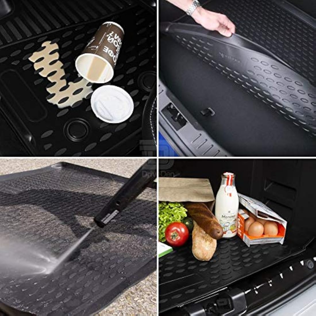 Novline MAT013 Custom Tailored Fit Black Rubber Boot Liner Tray Mat