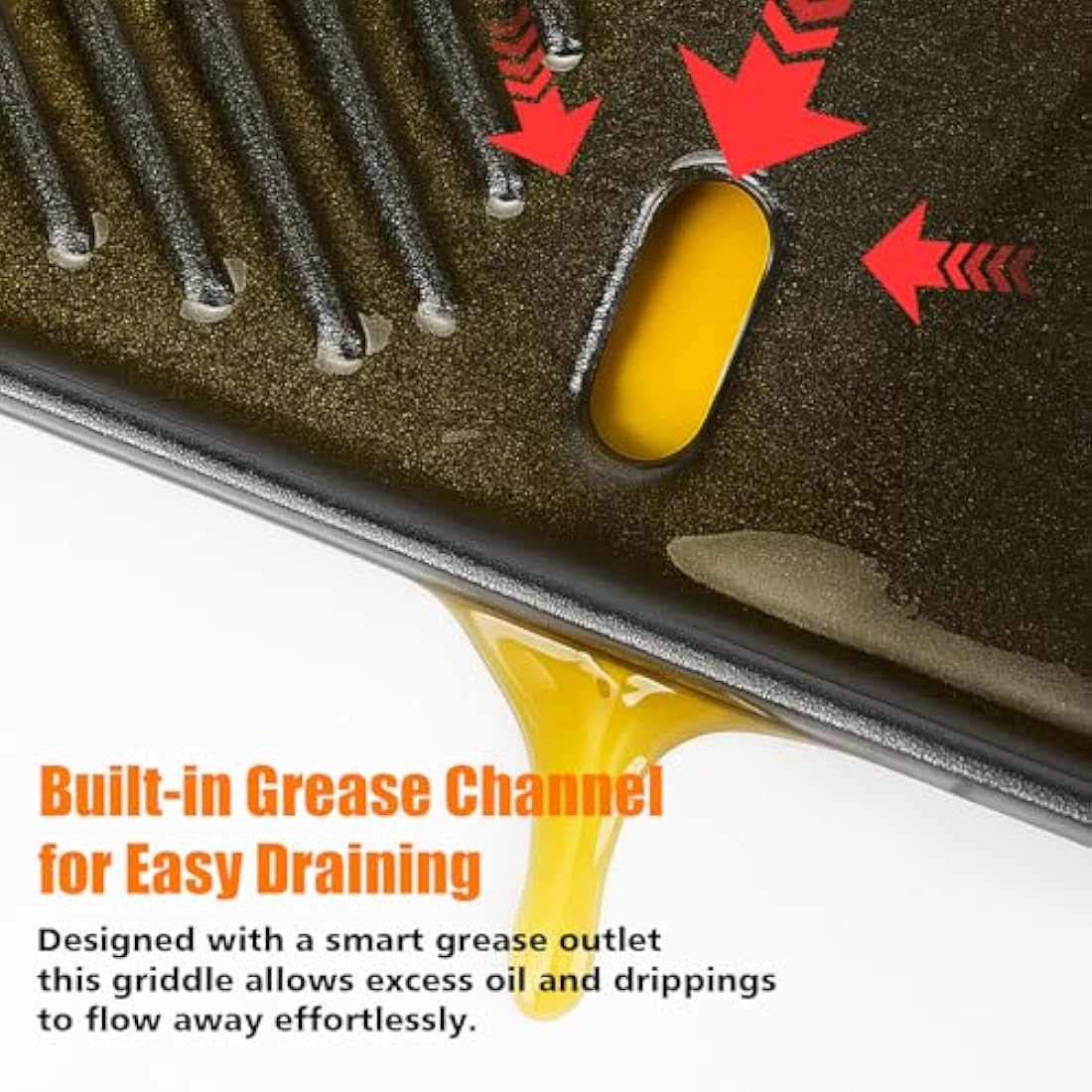 Denmay 13191 43.5CM x 23.5CM BBQ Griddle for 2 Burners Landmann EMAILLEE Triton 2 Bruleurs, Cast Iron Griddle Plate for Gas BBQ Griddle Plate, Heat Plate, 1 Pack