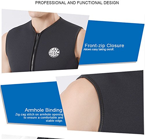PAWHITS Wetsuit Top 3mm Neoprene Thermal Sleeveless Swimming Tops for Men Women Dive & Swim Vest for Surfing Sailing Slimming Sauna Workout