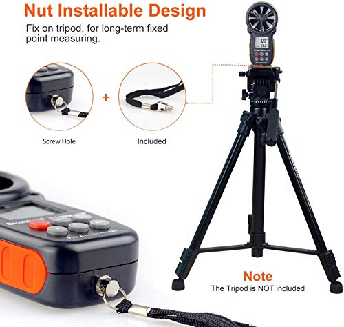 BTMETER BT-100 Digital Anemometer Handheld, Anemomters Wind Speed Meter for Measuring Wind Speed, Temperature and Wind Chill with Backlight and Max/Min/AVG for HVAC Shooting Drone