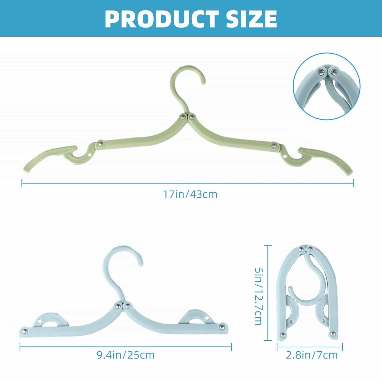 9 Pcs Travel Hangers, Folding Clothes Coat Hangers Portable