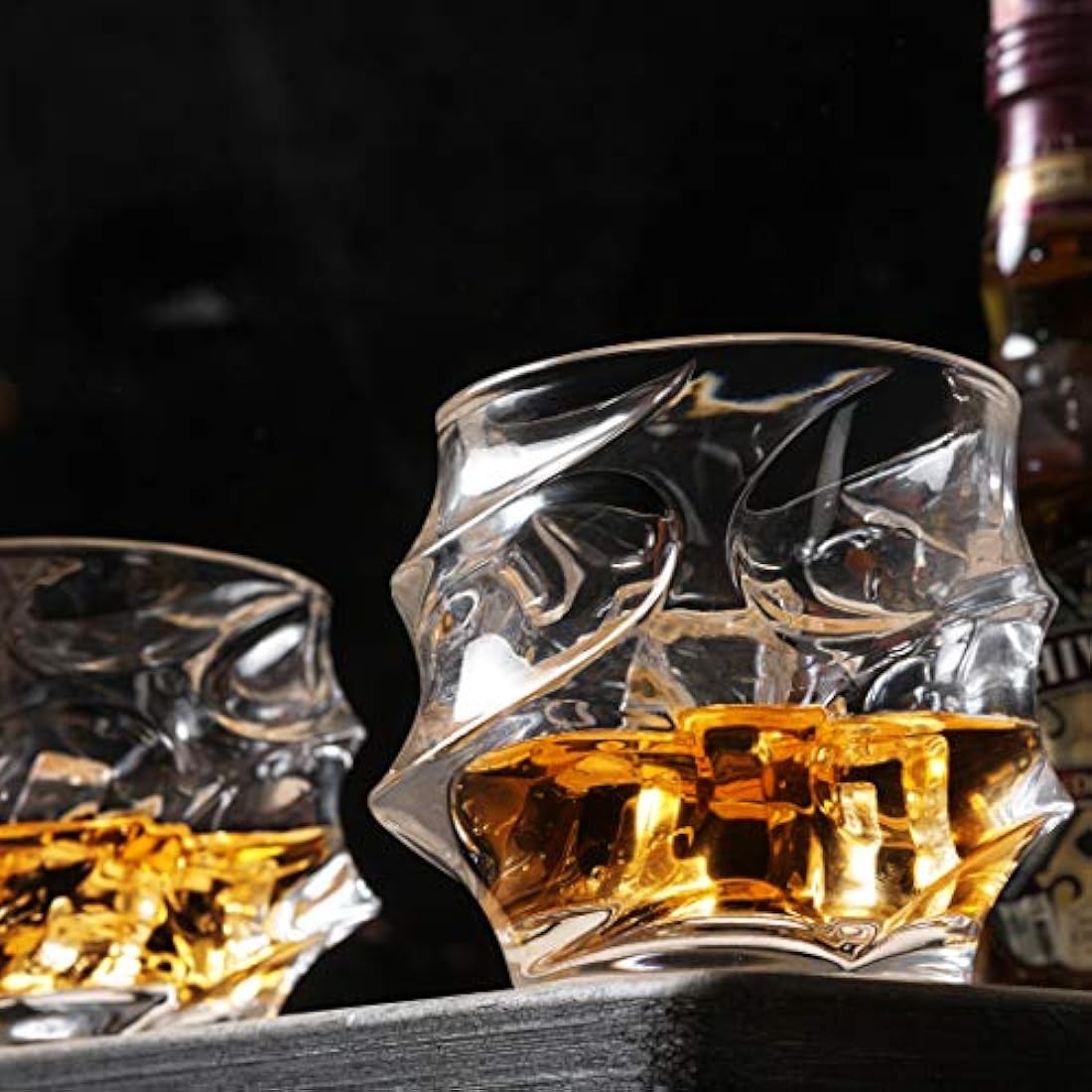 KANARS Whiskey Glasses Set, No-Lead Crystal Whisky Glass 320 ml for Whisky, Cocktail, Martini, Bourbon, Tequila, 4-Piece, Unique Stylish Gift Box