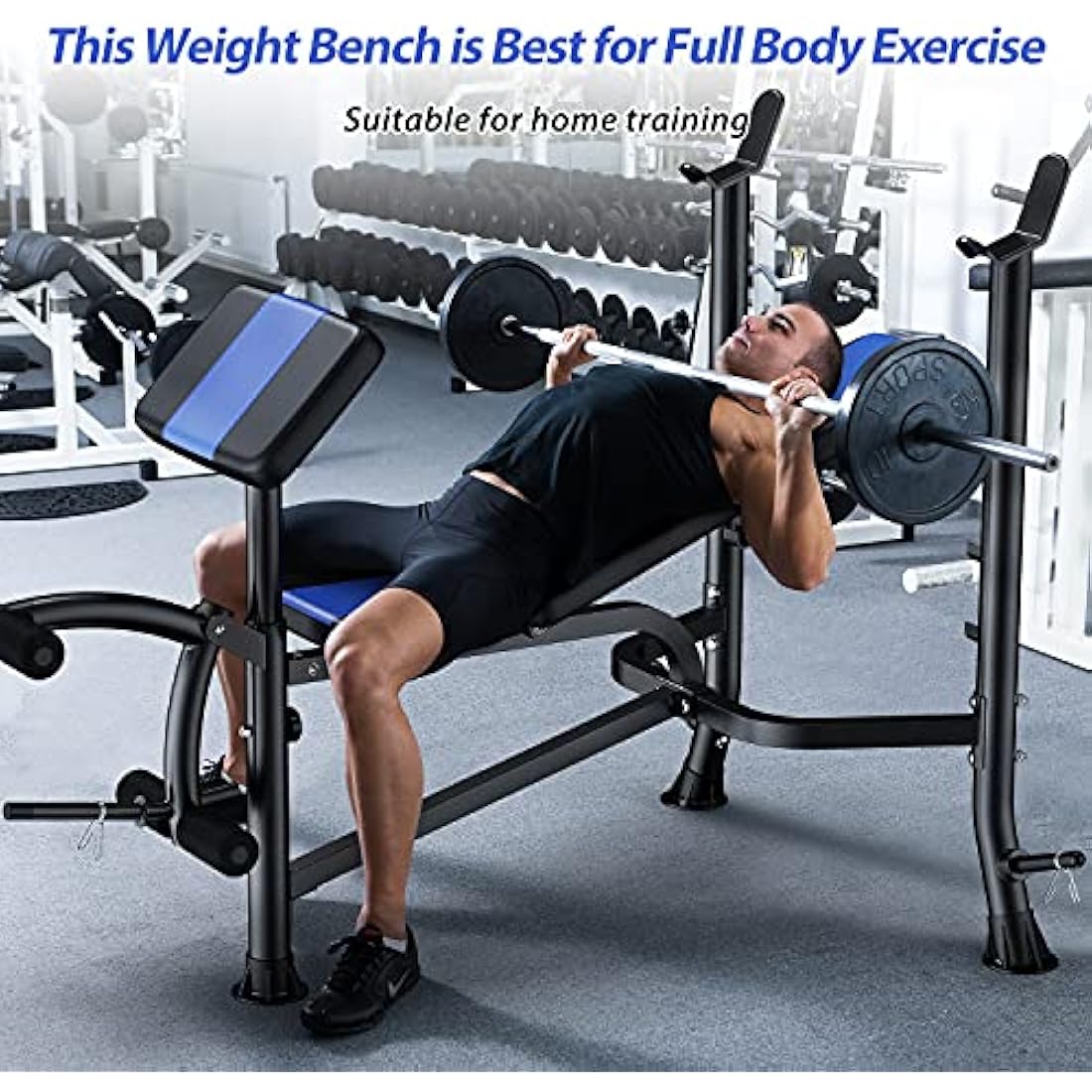 WINNOW Adjustable Weight Bench with Leg Extension and Preacher Curl Home Training Gym Weight Lifting Bench Full-Body Workout Bench Bench Press
